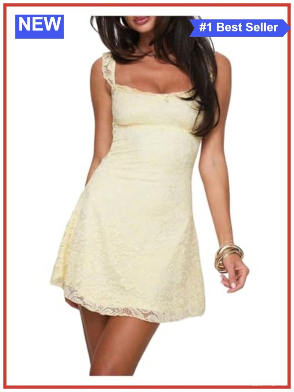 Floerns Floral Lace Sleeveless A-Line Mini Dress for Summer Parties
